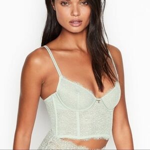 Victoria secret 34C mint green unlined longline demi bra